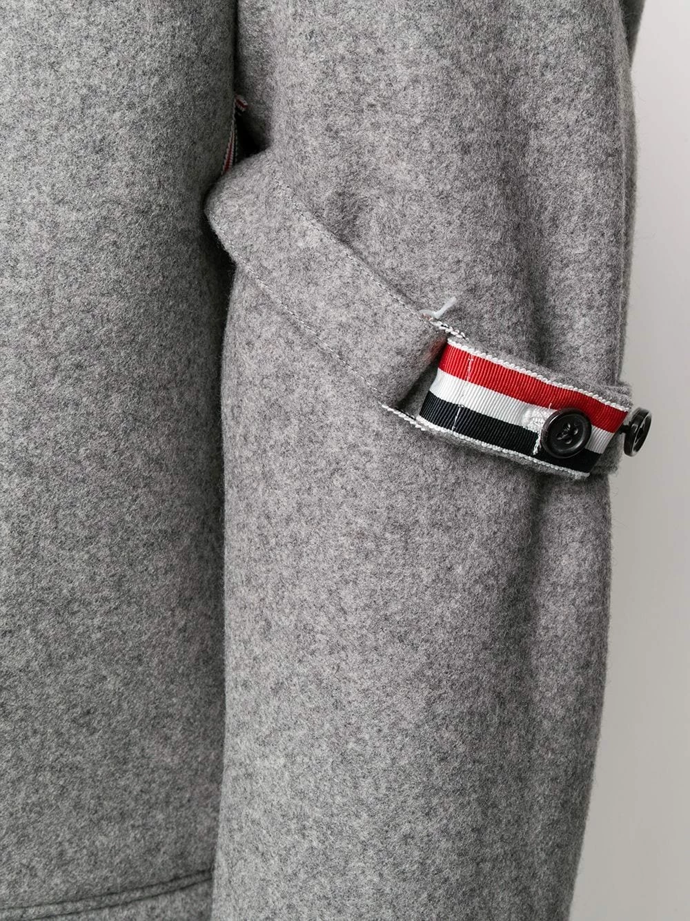 Thom Browne Removable grosgrain armband Chesterfield overcoat single breasted coats of men 5 Thom Browne removable-grosgrain armband Chesterfield overcoat