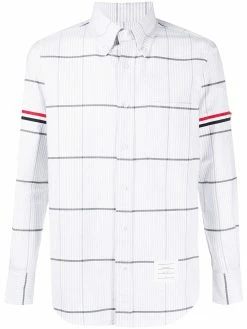 Thom Browne check grosgrain armband Oxford shirt