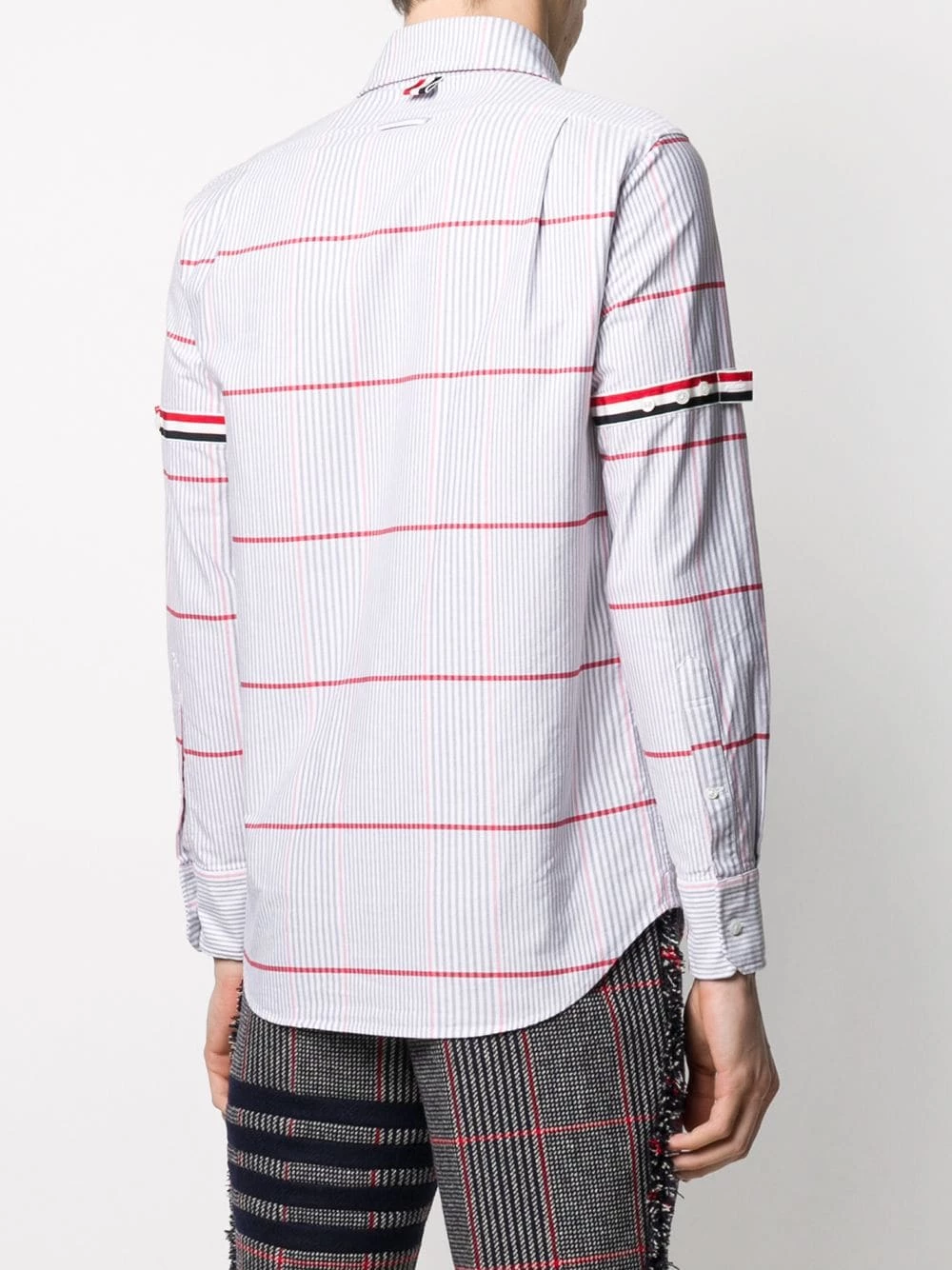 Thom Browne Check grosgain armband Oxford shirt shirts of men 4 Thom Browne check grosgain armband Oxford shirt