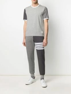 Thom Browne tonal short-sleeve cotton ringer T-shirt