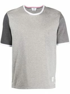 Thom Browne tonal short-sleeve cotton ringer T-shirt