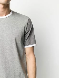 Thom Browne tonal short-sleeve cotton ringer T-shirt