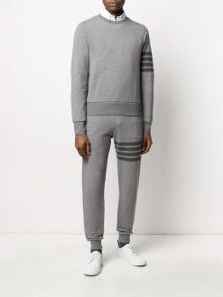 Thom Browne 4-Bar crew-neck loopback-cotton sweatshirt