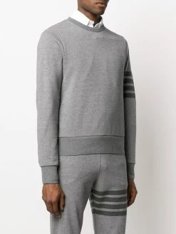Thom Browne 4-Bar crew-neck loopback-cotton sweatshirt