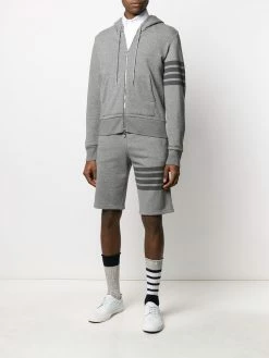 Thom Browne 4-Bar zip-up loopback-cotton hoodie