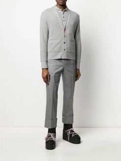 Thom Browne V-neck cashmere piqué cardigan