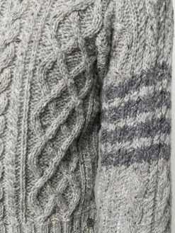 Thom Browne 4-Bar Fun-Mix Aran cable knit jumper