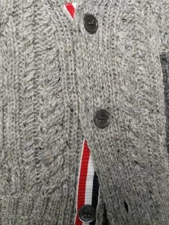 Thom Browne 4-Bar Aran cable knit cardigan