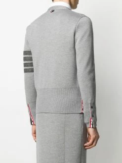 Thom Browne 4 Bar V neck Shetland wool cardigan cardigans of men 8 Thom Browne 4-Bar V-neck Shetland wool cardigan