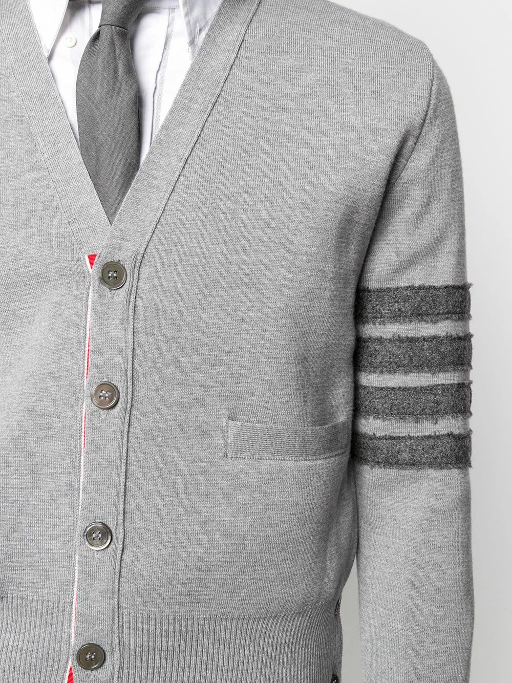 Thom Browne 4 Bar V neck Shetland wool cardigan cardigans of men 5 Thom Browne 4-Bar V-neck Shetland wool cardigan