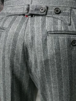 Thom Browne ground chalk-stripe flannel trousers