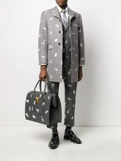 Thom Browne animal-embroidered cropped trousers