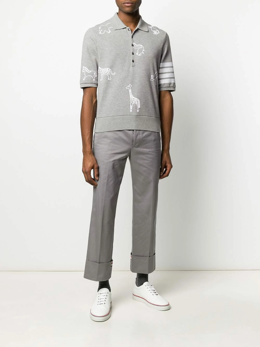 Thom Browne Twill beltloop straight trousers regular-fit & straight leg pants of men 2 Thom Browne twill beltloop straight trousers