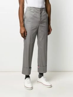 Thom Browne Twill beltloop straight trousers regular-fit & straight leg pants of men 9 Thom Browne twill beltloop straight trousers