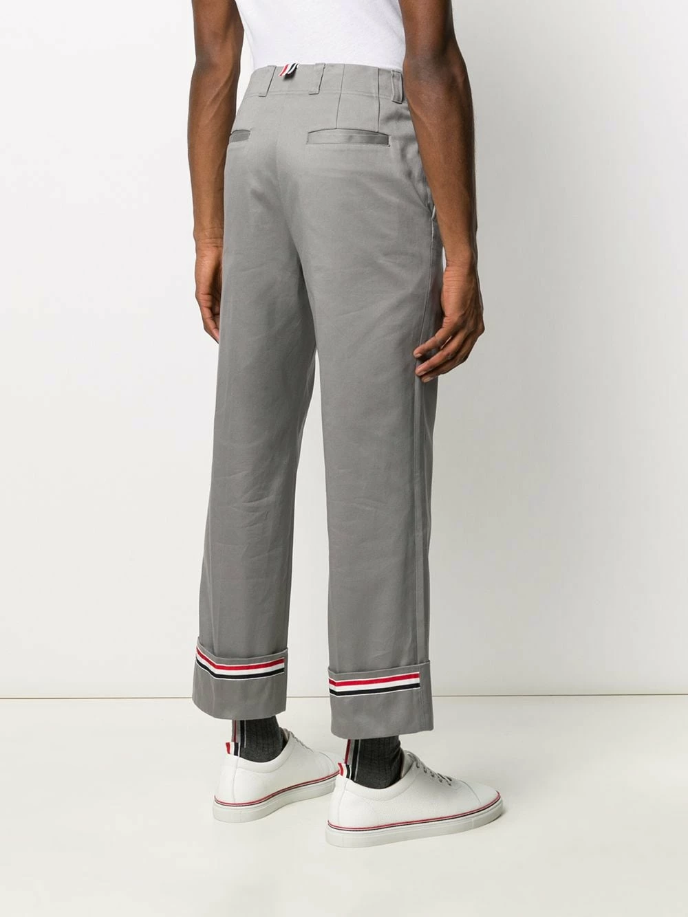 Thom Browne Twill beltloop straight trousers regular-fit & straight leg pants of men 4 Thom Browne twill beltloop straight trousers