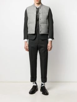 Thom Browne snap-button padded Shetland wool gilet