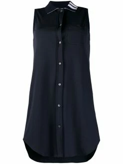 Thom Browne 4-Bar intarsia sleeveless shirt dress