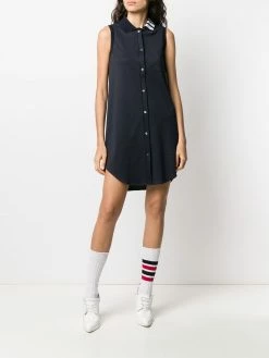 Thom Browne 4-Bar intarsia sleeveless shirt dress