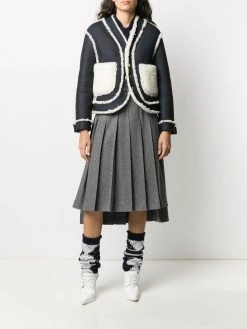 Thom Browne reversible shearling drop-shoulder jacket
