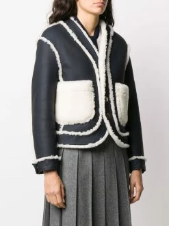 Thom Browne reversible shearling drop-shoulder jacket