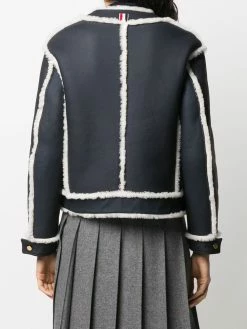Thom Browne reversible shearling drop-shoulder jacket