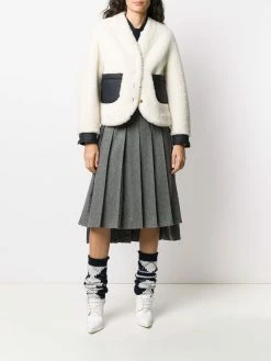 Thom Browne reversible shearling drop-shoulder jacket