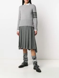 Thom Browne 4-Bar stripe Milano stitch pullover