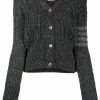 Thom Browne 4-bar aran cable cardigan