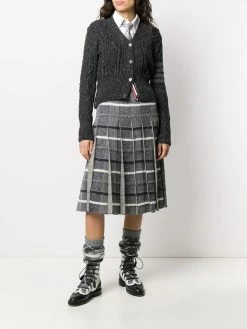 Thom Browne 4-bar aran cable cardigan