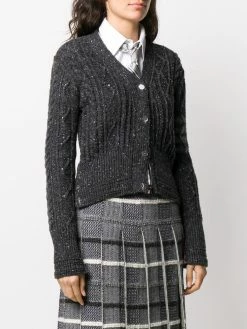Thom Browne 4-bar aran cable cardigan