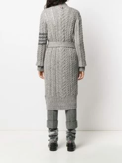 Thom Browne aran cable-knit 4-Bar cardi-coat
