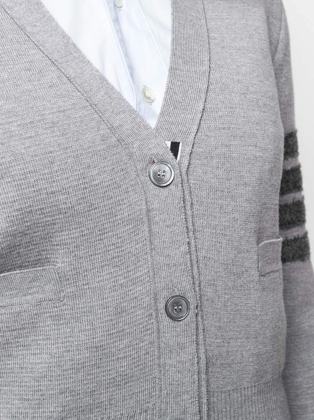 Thom Browne 4 Bar stripe V neck cardigan cardigans of women 5 Thom Browne 4-Bar stripe V-neck cardigan