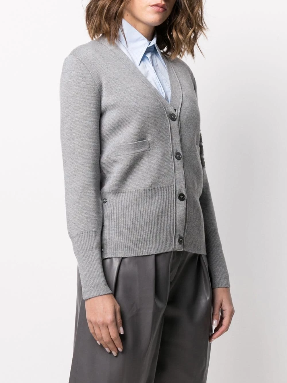 Thom Browne 4 Bar stripe V neck cardigan cardigans of women 3 Thom Browne 4-Bar stripe V-neck cardigan