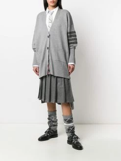 Thom Browne 4-Bar stripe Milano stitch cardi-coat