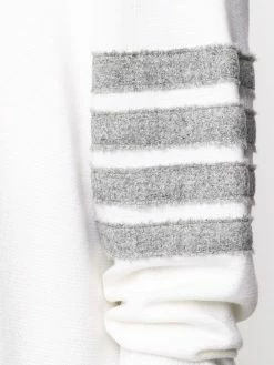 Thom Browne tonal 4-Bar stripe V-neck cardi-coat