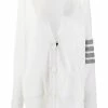 Thom Browne tonal 4-Bar stripe V-neck cardi-coat