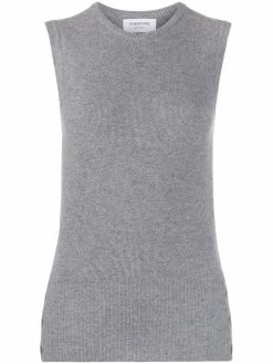 Thom Browne piqué stitch crew-neck shell top