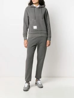 Thom Browne relaxed logo-patch pullover hoodie