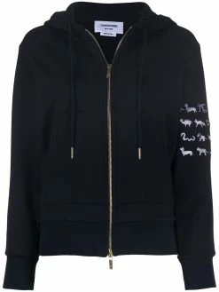 Thom Browne Animal Icon 4-Bar zip-up hoodie