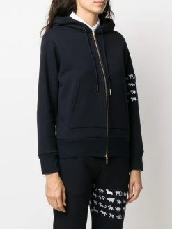 Thom Browne Animal Icon 4-Bar zip-up hoodie