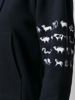Thom Browne Animal Icon 4-Bar zip-up hoodie