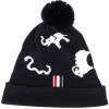 Thom Browne animal intarsia merino wool hat