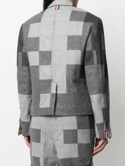 Thom Browne Shetland wool patchwork-effect shrunken blazer