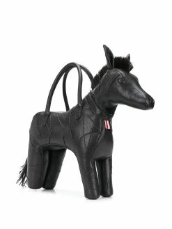 Thom Browne Zebra pebbled leather tote bag