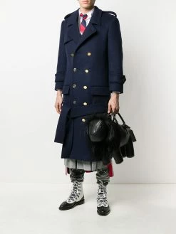 Thom Browne Lion pebbled leather tote bag