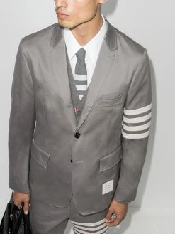 Thom Browne 4-bar stripe single-breasted blazer