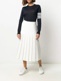 Thom Browne striped-sleeve merino-wool knit jumper