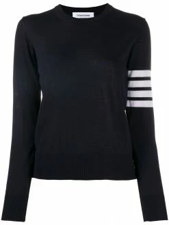 Thom Browne striped-sleeve merino-wool knit jumper