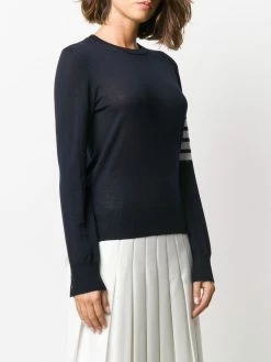 Thom Browne striped-sleeve merino-wool knit jumper