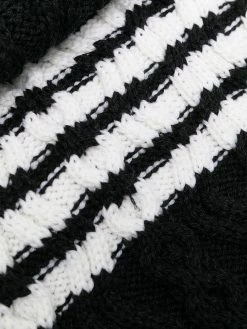 Thom Browne 4-Bar Aran merino wool scarf
